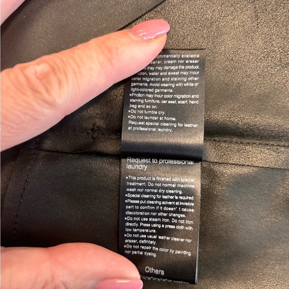 Raw+ Femme Black Goatskin Leather Cascading Open Jacket Size 8 Grunge Moto - Picture 13 of 14